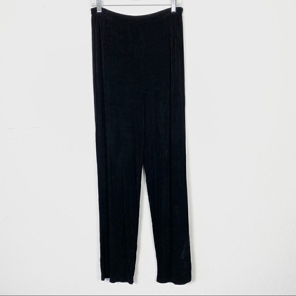 Vintage Black Tight Ribbed Stretchy High Rise Pants